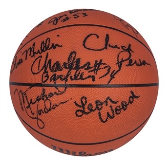 1984 USA Olympic Basketball Team Signed Wilson Basketball With 18 Signatures Including Michael Jordan, Charles Barkley, and Patrick Ewing (JSA) 